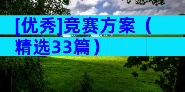 [优秀]竞赛方案（精选33篇）